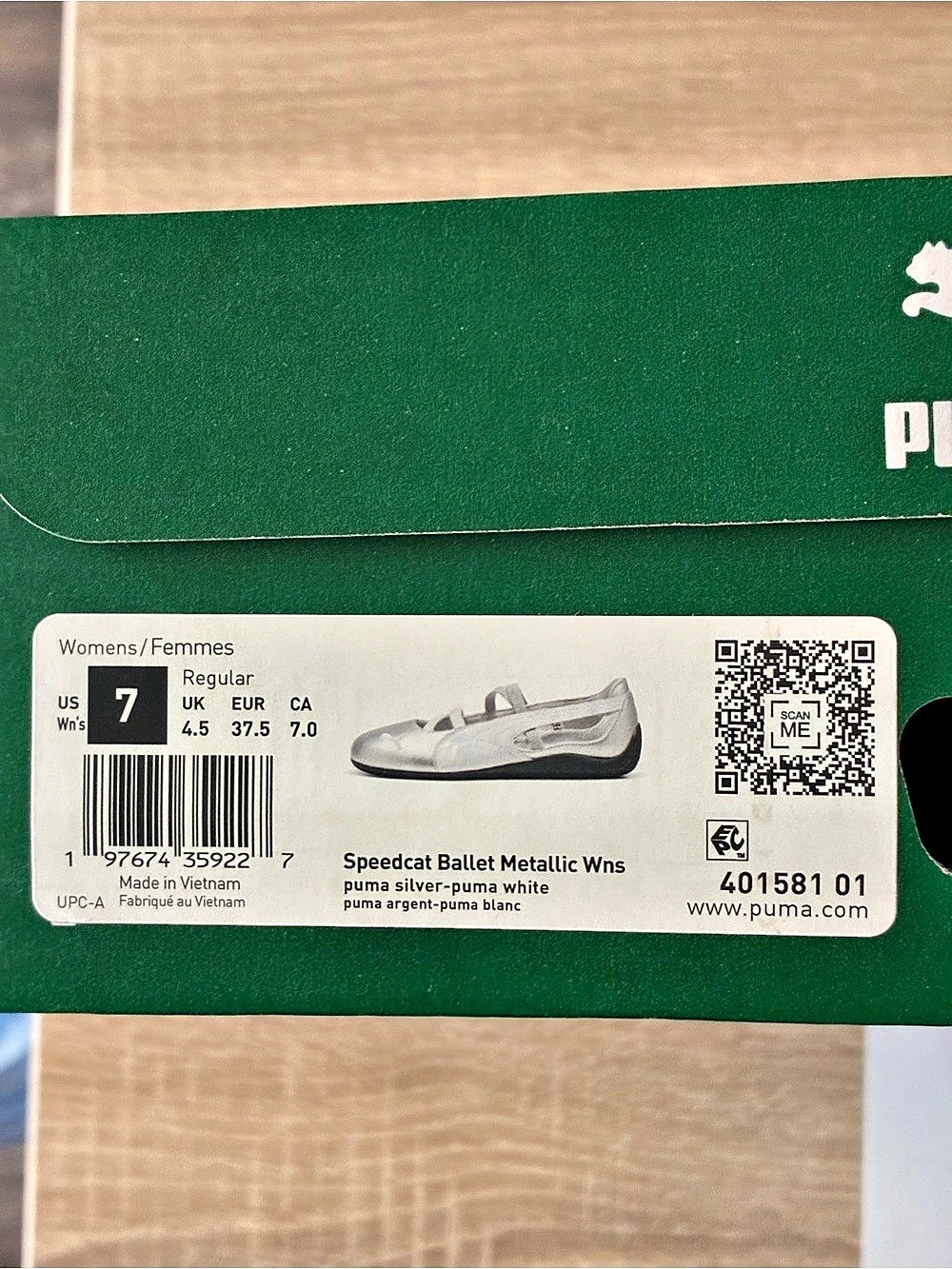PUMA Speedcat Ballet Metallic Silver Women’s Size 7 w/ Box - Picture 2 of 6